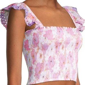 NWT PEIXOTO MARIEL SMOCKED TOP, MEDIUM
